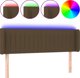 vidaXL Κεφαλάρι κρεβατιού με LED, σκούρο καφέ, 147x16x78/88 cm, ύφασμα