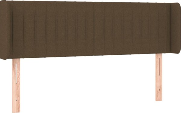 vidaXL Κεφαλάρι κρεβατιού με LED, σκούρο καφέ, 147x16x78/88 cm, ύφασμα