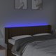 vidaXL Κεφαλάρι κρεβατιού με LED, σκούρο καφέ, 147x16x78/88 cm, ύφασμα