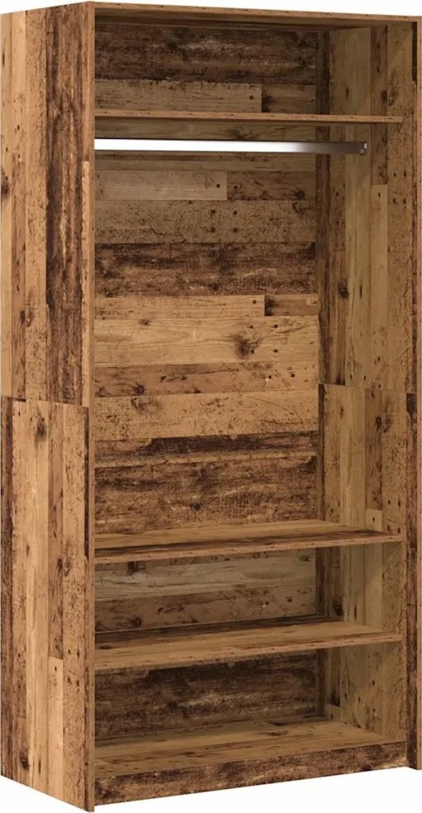vidaXL Ντουλάπα με Όψη Παλαιωμένου Ξύλου 100x50x200 εκ. από Υλικό Ξυλοειδές