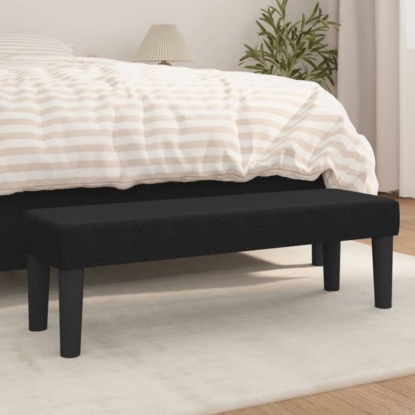vidaXL Πάγκος, μαύρος, 100x30x30 cm, επενδυμένος με ύφασμα