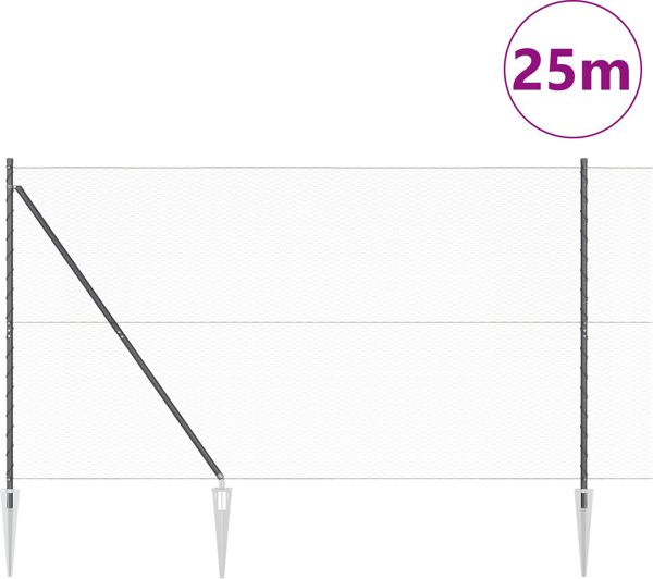 vidaXL Εξάγωνο Περίφραγμα από Χάλυβα, Γκρι, 1,6x25μ