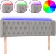 vidaXL Κεφαλάρι Κρεβατιού με LED, Ανοιχτό Γκρι, 147x16x78/88 εκ, Ύφασμα
