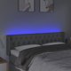 vidaXL Κεφαλάρι Κρεβατιού με LED, Ανοιχτό Γκρι, 147x16x78/88 εκ, Ύφασμα