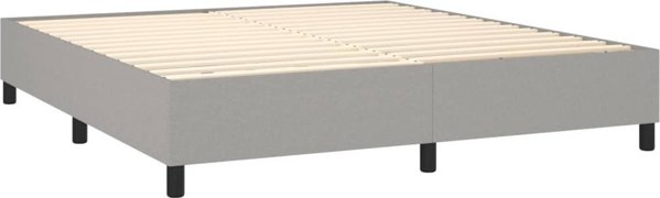 vidaXL Κοντινεντάλ κρεβάτι με στρώμα, ανοιχτό γκρι, 180x200 εκ, ύφασμα