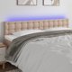 vidaXL vidaXL Κεφαλάρι κρεβατιού με LED, cappuccino, 200x5x78/88 cm, οικοδέρμα