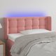 vidaXL Κεφαλάρι κρεβατιού με LED, ροζ, 93x16x78/88 cm, βελούδο
