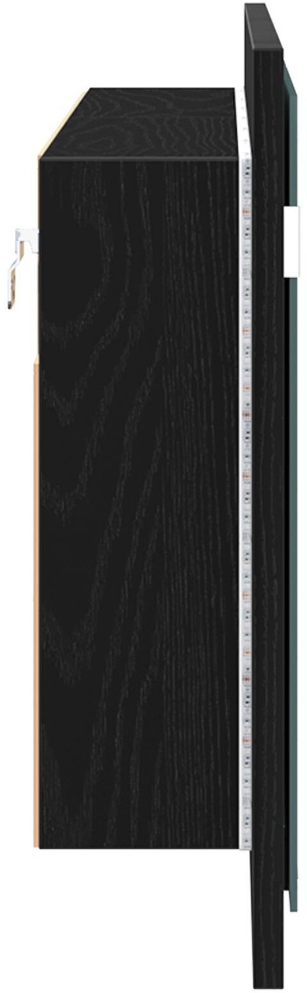 vidaXL Ντουλάπι Μπάνιου με Καθρέφτη LED, Μαύρη Δρυς, 100x12x45 εκ από Μηχανικά Επεξεργασμένο Ξύλο