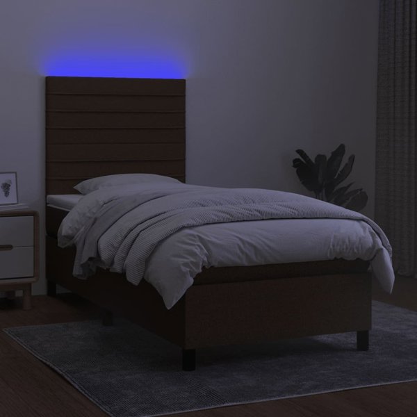 vidaXL Continental κρεβάτι με στρώμα, καφέ, 80x200 εκ., ύφασμα