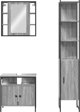 vidaXL Trzyczesciowy zestaw szafek lazienkowych, szary dab sonoma