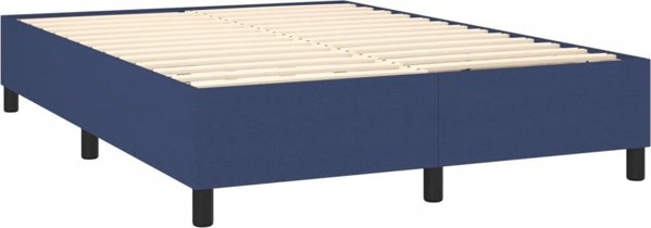 vidaXL Κρεβάτι Continental με Στρώμα, Μπλε, 140 x 200 cm, ύφασμα