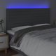 Κεφαλάρι για κρεβάτι με LED της vidaXL, σκούρο γκρι, 180x5x118/128 cm, ύφασμα