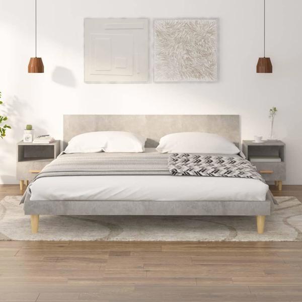 vidaXL Κομοδίνα, 2 τμχ., απόχρωση σκυροδέματος, 40 x 35 x 47 εκ.