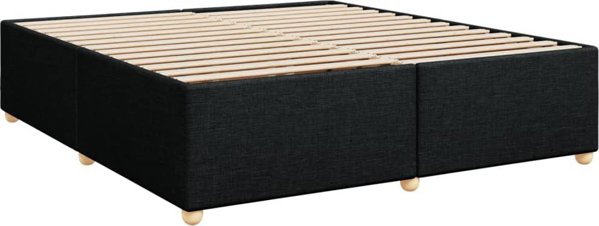 vidaXL Κρεβάτι continental με στρώμα, μαύρο, ύφασμα, 200x200 cm
