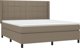 vidaXL κρεβάτι continental με στρώμα, ταμπά χρώμα, 180x200 cm, ύφασμα