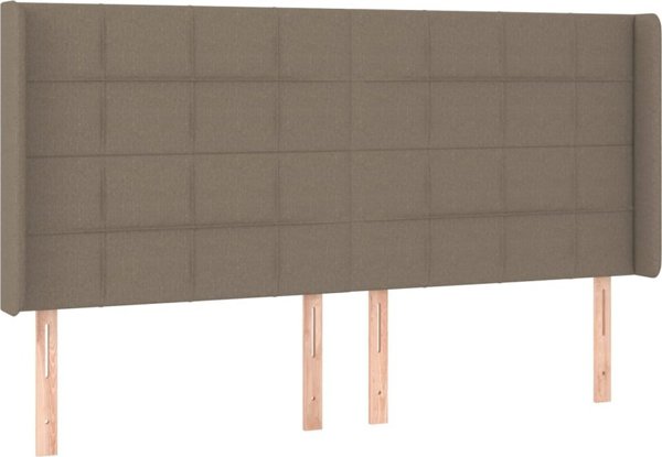vidaXL κρεβάτι continental με στρώμα, ταμπά χρώμα, 180x200 cm, ύφασμα