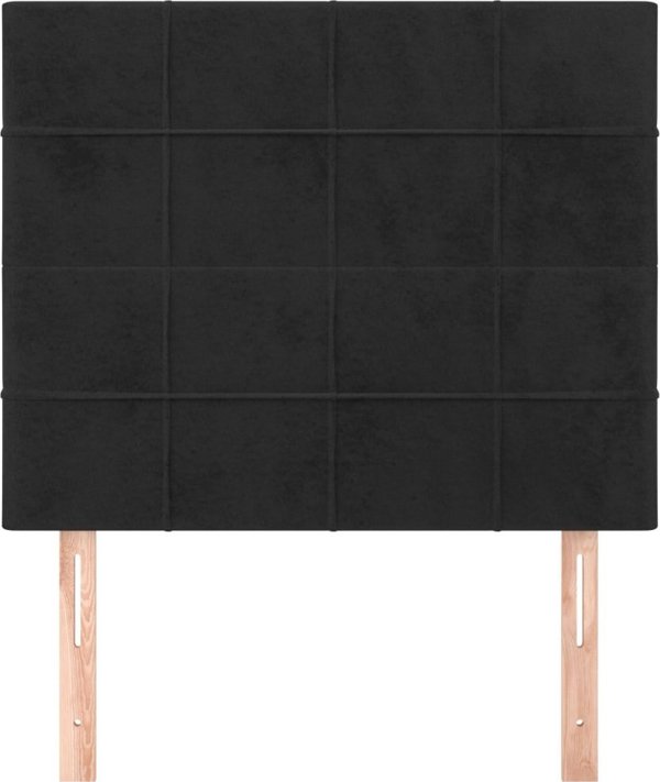 vidaXL Επικεφαλίδα για κρεβάτι, 2 τεμ., μαύρο, 90x5x78/88 εκ., βελούδο