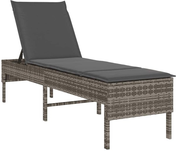 vidaXL Ξαπλώστρα με Μαξιλάρι Γκρι 55x200x44cm από Πολυρατάν