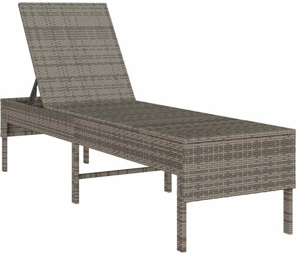 vidaXL Ξαπλώστρα με Μαξιλάρι Γκρι 55x200x44cm από Πολυρατάν
