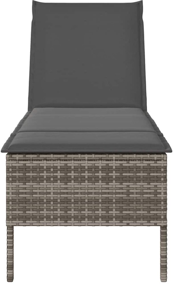 vidaXL Ξαπλώστρα με Μαξιλάρι Γκρι 55x200x44cm από Πολυρατάν