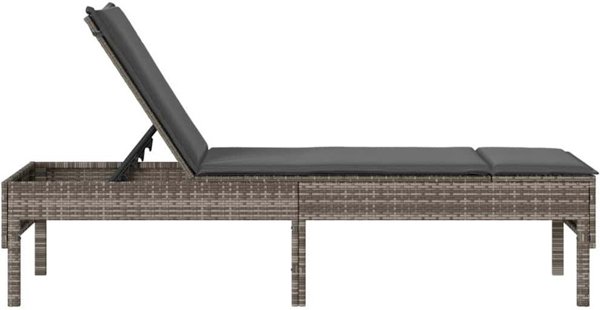 vidaXL Ξαπλώστρα με Μαξιλάρι Γκρι 55x200x44cm από Πολυρατάν