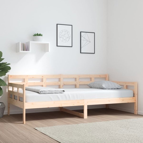 vidaXL Καθημερινό κρεβάτι από μασίφ πεύκο, 90x200 cm