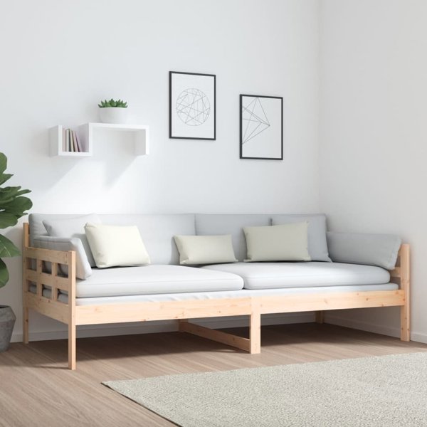 vidaXL Καθημερινό κρεβάτι από μασίφ πεύκο, 90x200 cm
