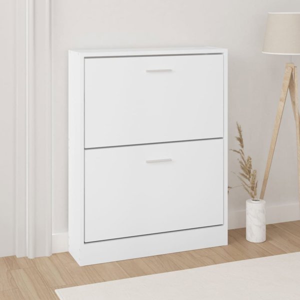 vidaXL Ράφι για Παπούτσια, Λευκό, 59x17x81 εκ., Ξυλώδες Υλικό