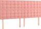 vidaXL Zaglowek do lozka z LED, rozowy, 200x5x118/128 cm, aksamit