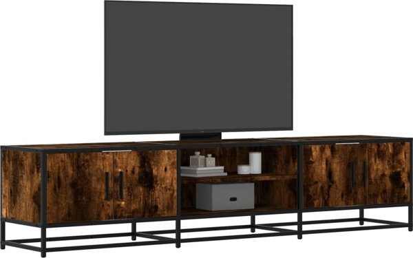 vidaXL Szafka pod telewizor przydymiony dab 180x35x41 cm