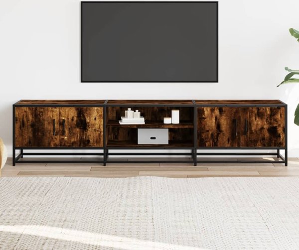 vidaXL Szafka pod telewizor przydymiony dab 180x35x41 cm