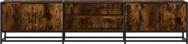 vidaXL Szafka pod telewizor przydymiony dab 180x35x41 cm