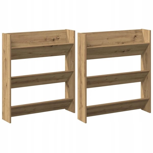 vidaXL Παπουτσοθήκη με ράφι 2 τεμ. δρυς craft oak 85 x 18 x 90 cm