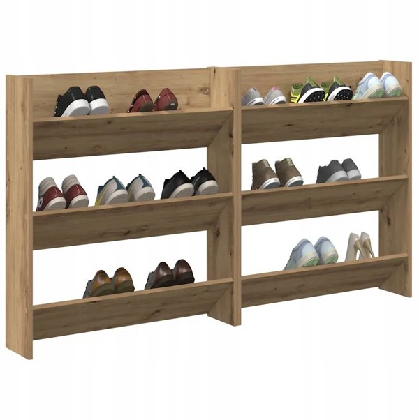 vidaXL Παπουτσοθήκη με ράφι 2 τεμ. δρυς craft oak 85 x 18 x 90 cm