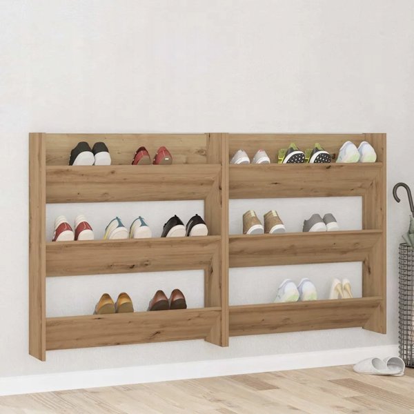 vidaXL Παπουτσοθήκη με ράφι 2 τεμ. δρυς craft oak 85 x 18 x 90 cm