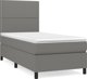 vidaXL Louvre Continental Κρεβάτι με Στρώμα, Σκούρο Γκρι, Ύφασμα, 90x200 cm