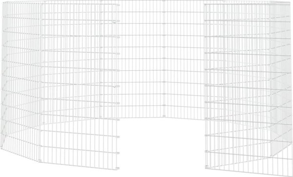 vidaXL 12-πανελ κλούβα για κουνέλι, 54x100 εκ., γαλβανισμένο σίδερο