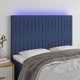 vidaXL Αντίκε κεφαλάρι κρεβατιού με LED, μπλε, 144x5x118/128 cm, ύφασμα