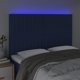 vidaXL Αντίκε κεφαλάρι κρεβατιού με LED, μπλε, 144x5x118/128 cm, ύφασμα