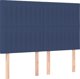 vidaXL Αντίκε κεφαλάρι κρεβατιού με LED, μπλε, 144x5x118/128 cm, ύφασμα