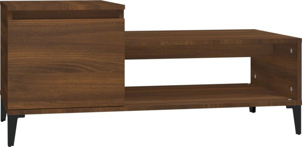 Stolik kawowy vidaXL, brazowy dab 100x50x45 cm, material drewnopochodny