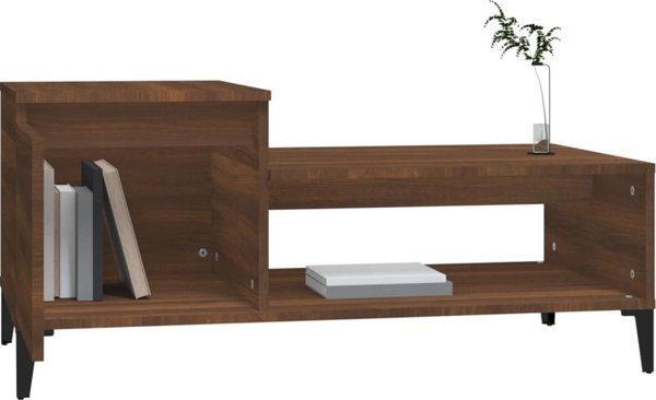 Stolik kawowy vidaXL, brazowy dab 100x50x45 cm, material drewnopochodny
