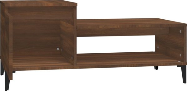 Stolik kawowy vidaXL, brazowy dab 100x50x45 cm, material drewnopochodny