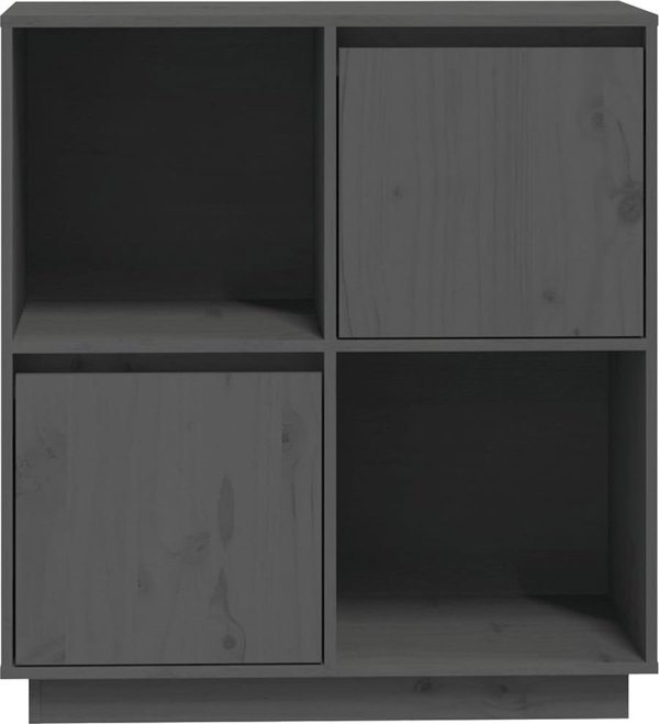 vidaXL Szafka, szara, 74x35x80 cm, lite drewno sosnowe