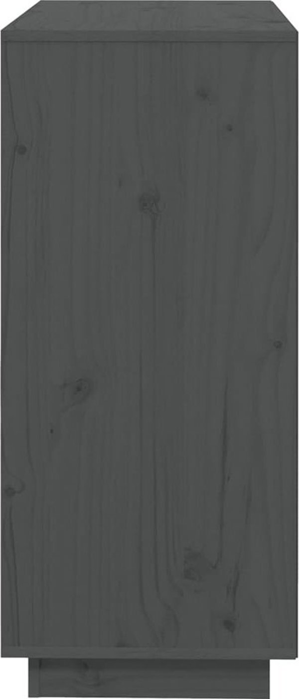 vidaXL Szafka, szara, 74x35x80 cm, lite drewno sosnowe