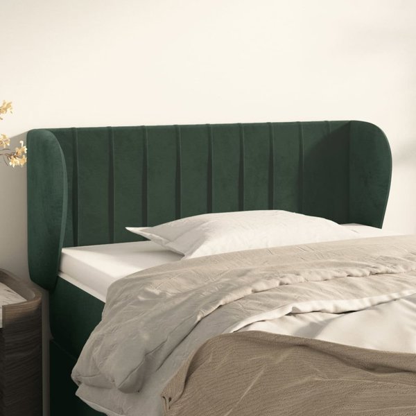 vidaXL Κεφαλάρι Uszak βελούδινο σκούρο πράσινο 93x23x78/88 εκ