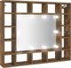 vidaXL Nartiera me kathrefti kai LED, kapnomanyo drvo, 91x15x76,5 cm