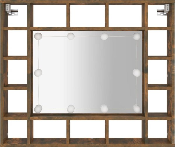 vidaXL Nartiera me kathrefti kai LED, kapnomanyo drvo, 91x15x76,5 cm