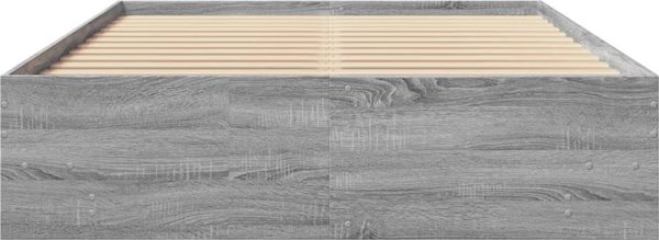 vidaXL Κορνίζα Κρεβατιού, Γκρι Δρυς Σονόμα, 140x190 εκ, Ξυλώδες Υλικό