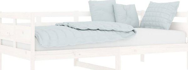 vidaXL Λευκό Ημερήσιο Κρεβάτι από Μασίφ Πεύκο, 90x190 cm